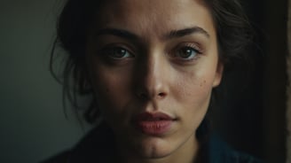 a woman looking at camera