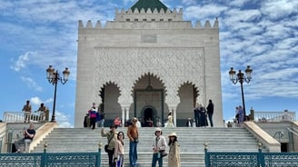 Rabat morocco a group of people standing in front of a building