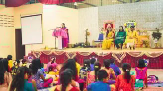 sangeetham event sjkt srimathi laxmi with teacher nanthini and master bala
