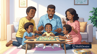 family-playing-table-game