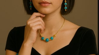 collier femme chaine dorée et perle en agate bleue