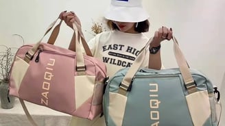 Bolsa fitness feminina funcional, ideal para carregar roupas de treino, acessórios e garrafa de água