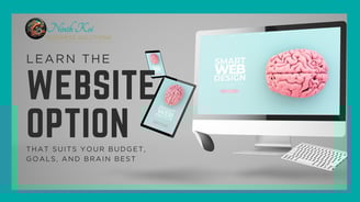 Learn the best website option for small business owners in 2025 with smart web design graphic