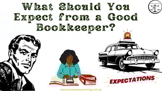 What Should You Expect from a Good Bookkeeper? A man, woman working, and police car.