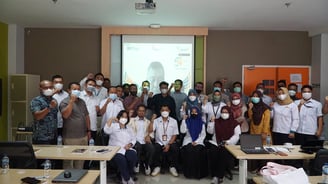 a group of people wearing masks and masks on a table