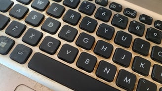 a keyboard on a laptop computer with a keyboard