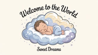 a baby sleeping on a cloud