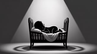 a person laying in a bed with a baby