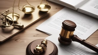 A hand is holding a smartphone displaying a website with the header 'LE SOLUZIONI'. The smartphone screen shows a section with an image of a person and text underneath. The background is a wooden table surface.