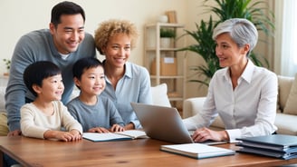 security and trust with images of families in protective environments
