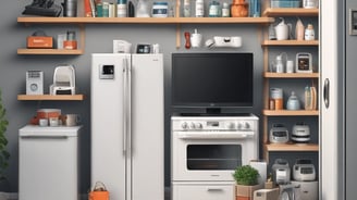 A person is using a laptop to browse an online marketplace featuring various digital products or themes. The screen displays a selection of software or website themes with descriptions and prices. The person seems to be in a well-lit room, sitting at a table.