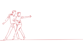Allure Dance Studios dancers silhouette red