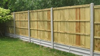 a fenced in area with a fenced in area with a tree