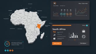 a map of africa with a map of the country
