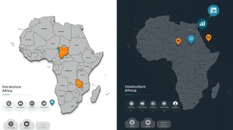 a map of africa with a map of the country