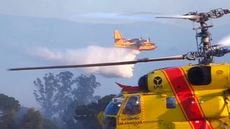 Canadair CL-215 e Kamov Ka-32 combate a incêndios