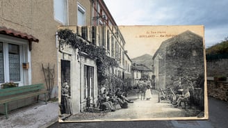 Moulares carte postale ancienne + photo récente