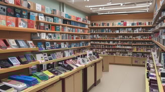 A small kiosk under a large tree, selling mobile accessories and repair services. It is named 'Ravi Communication', as indicated by signs on the storefront. The stand is neatly arranged with mobile phone covers and various accessories. A person is seated inside, seemingly attending to tasks.