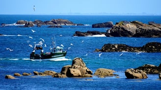 Bateau de pêche qui rentre à Brignogan