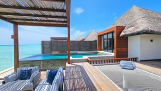 Four Seasons Kuda Huraa overwater villa terrace
