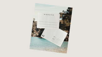 a postcard with a postcard of a postcard with a picture of a