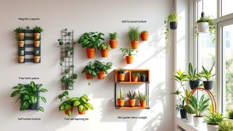 5 soluções compactas de jardinagem urbana: suportes magnéticos, vasos autoirrigáveis, móveis multifu