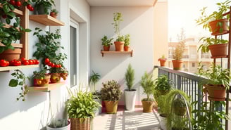 Dicas práticas para criar um jardim comestível em espaços pequenos, como varandas e corredores. Solu