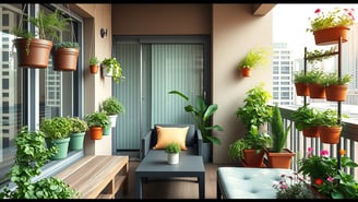 Jardinagem urbana inteligente em poucos metros quadrados. Soluções criativas como hortas suspensas, 