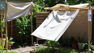 Crie sombras com materiais caseiros. Proteja suas plantas do sol forte gastando pouco.