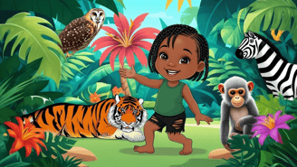 Luna and her jungle animal friends