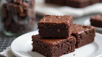 Decadent chocolate brownies made with a classic British recipe, inspired by Mary Berry, featuring a