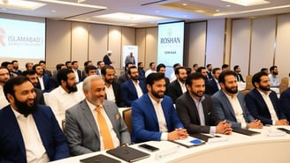 a group of men sitting at a table with laptops