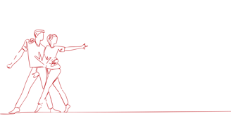 Allure Dance Studios dancers silhouette red