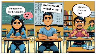 Comic of student saying ‘This class is difficult’ during Turkish lesson