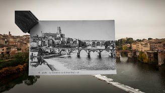 ALBI carte postale ancienne + photo récente