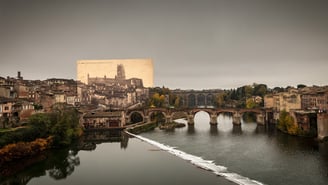 ALBI carte postale ancienne + photo récente