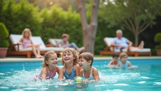 children playing in the pool of Dalyan Calbis Hotel