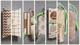 Embalagens criativas e sustentáveis.