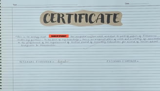 Certificate page for economics project on gst