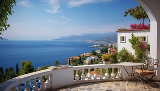 the sweeping sea views from the balcony of a villa in Bursa, Turkey