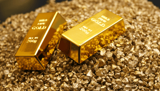 gold bullion bars in a pile