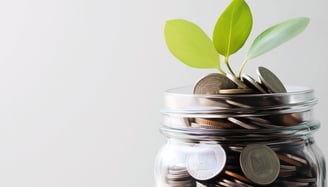 big jar full of coins symbolizing a secure financial future