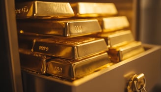 gold bars in a safety vault storage