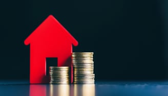 house with coins on side for real estate investing