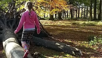 Child on log