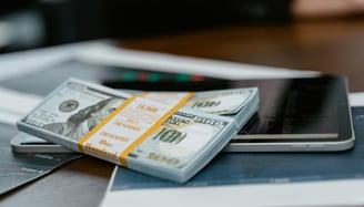 bunch of money and investing charts and graphs