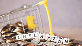 grocery cart falling over due to inflation and costs