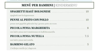 bambini kindermenu