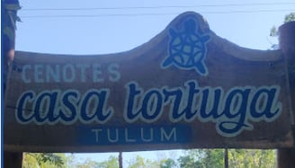 Tulum, Mexico - Sign for Tortuga Cenote, and Tortuga means turtle