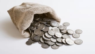 bag of silver coins